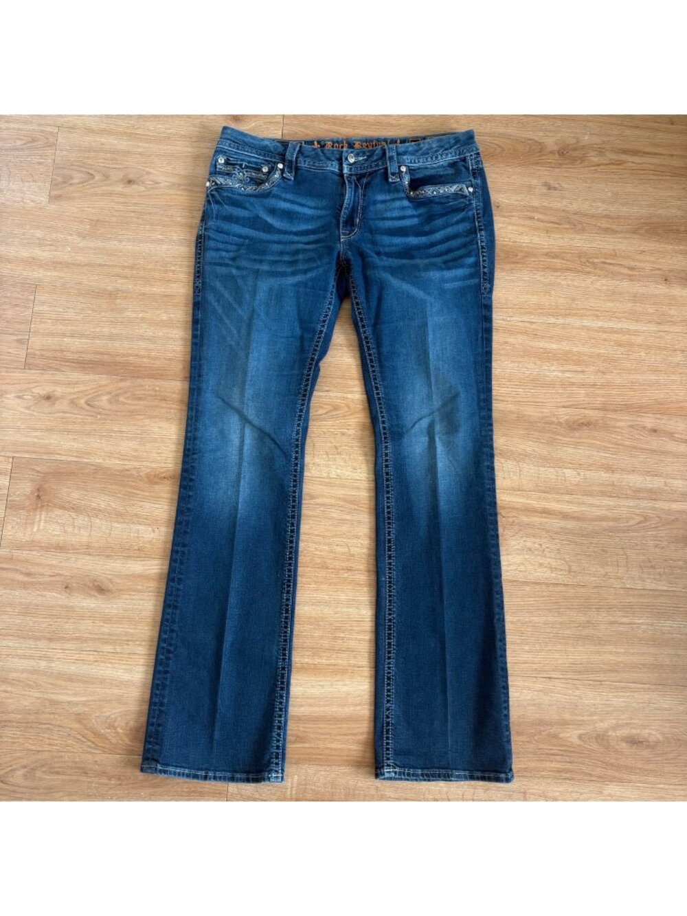 Rock Revival Jaxlyn Boot Leg Denim Jeans Blue Women’s Size 34